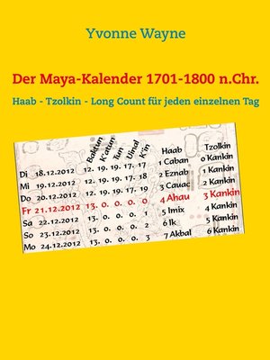 cover image of Der Maya-Kalender 1701-1800 n.Chr.
